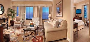 Fairmont Miramar Hotel and Bungalows in Santa Monica - Two-room Suite. Hotel Reservations for 5-star Hotels near beaches in Los Angeles. [Photo Credit: Fairmont Miramar Hotel]