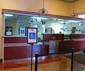 Amtrak Accessible Ticket Window at Union Station in downtown Los Angeles. [Photo Credit: LAtourist.com]