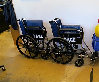 Wheelchairs at La Brea Tar Pits Museum (formerly called Page Museum). [Photo Credit: LAtourist.com]