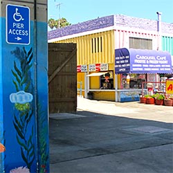 Access sign at the Santa Monica Pier. [Photo Credit: LAtourist.com]