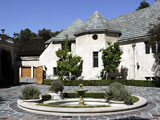 In the driveway at Greystone Mansion in Beverly Hills