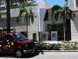 Tour bus near Fendi, located at 201 North Rodeo Drive, Beverly Hills, CA 90210