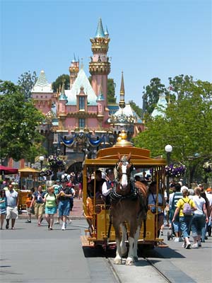 Horse-drawn Streetcar on Main Street at Disneyland. [Photo Credit: LAtourist.com]