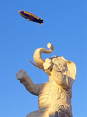 Goodyear Blimp over Hollywood and Highland. [Photo Credit: LAtourist.com]