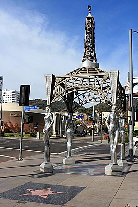 Hollywood La Brea Gateway at the intersection of La Brea Avenue and Hollywood Boulevard. [Photo Credit: LAtourist.com]