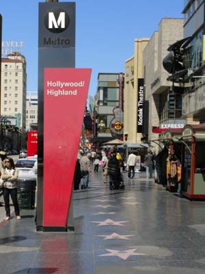Hollywood Boulevard near the Hollywood and Highland Metro Station. [Photo Credit: LAtourist.com]