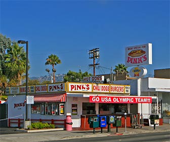 Pinks Hot Dogs on La Brea Avenue in Los Angeles. [Photo Credit: LAtourist.com]