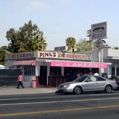 Pink's Hot Dogs at La Brea and Melrose near hollywood