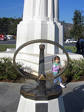 Sundial on the front lawn at Griffith Park Observatory. [Photo Credit: LAtourist.com]