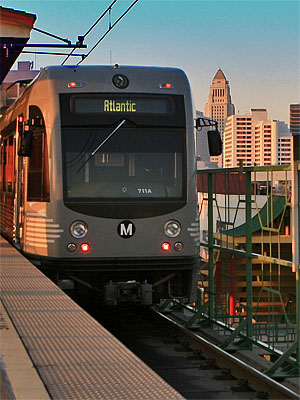Metro Gold Line Train at Chinatown Station in Downtown Los Angeles. [Photo Credit: LAtourist.com]