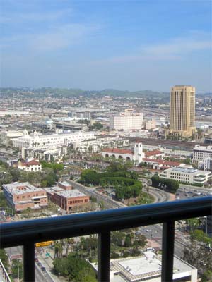 Union Station from the Observation Deck at City Hall in Downtown Los Angeles. [Photo Credit: LAtourist.com]