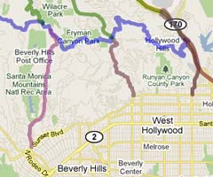 Mulholland Drive Access Routes. [Photo Credit: Google Maps]