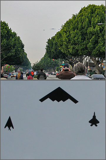Stealth Jet Flyover before the Rose Parade. [Photo Credit: LAtourist.com]