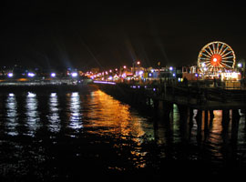 Santa Monica Pier at night. [Photo Credit: LAtourist.com]