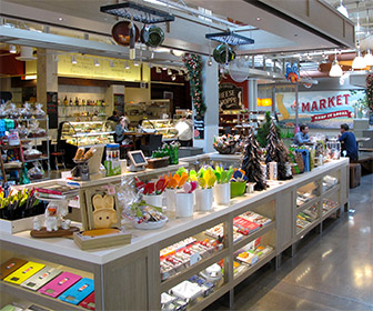 Inside The Market at Santa Monica Place Shopping Mall, At The Market you can find  locally produced fruit, flowers, prepared foods, arts & crafts, and other wares, from local sources. [Photo Credit: LAtourist.com]