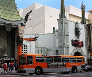 Metro Local Bus at Chinese Theater in Hollywood. [Photo Credit: LAtourist.com]