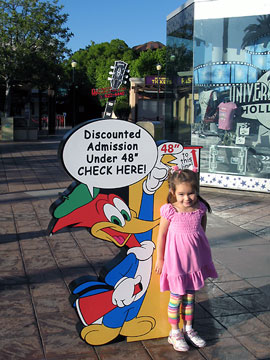 Many theme parks, such as Universal Studios, Hollywood offer discounted admission for children under a certain height or age. [Photo Credit: LAtourist.com]